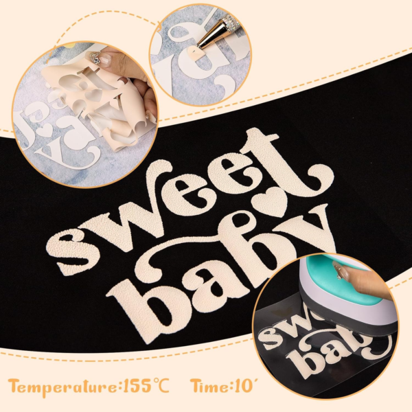 DINOVIN | Beige Puff | HTV Vinyl Rolls Heat Transfer Vinyl | Beige Puff HTV Vinyl PU for Shirts | Iron on Vinyl for Cricut & Cameo - Easy to Cut & Weed for Heat Vinyl Design
