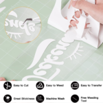 DINOVIN | White | HTV Vinyl Rolls Heat Transfer Vinyl | HTV Vinyl PU for Shirts, Iron on Vinyl for Cricut & Cameo - Easy to Cut & Weed for Heat Vinyl Design