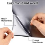 DINOVIN | GREY REFLECTIVE | HTV Vinyl Rolls Heat Transfer Vinyl | HTV Vinyl PU for Shirts, Iron on Vinyl for Cricut & Cameo - Easy to Cut & Weed for Heat Vinyl Design