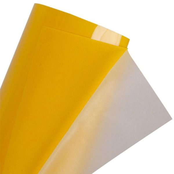 DINOVIN | Yellow Flock | HTV Vinyl Rolls Heat Transfer Vinyl | HTV Vinyl PU for Shirts, Iron on Vinyl for Cricut & Cameo - Easy to Cut & Weed for Heat Vinyl Design