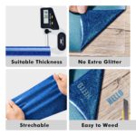 DINOVIN | Skyblue Glitter | HTV Vinyl Rolls Heat Transfer Vinyl | HTV Vinyl PU for Shirts, Iron on Vinyl for Cricut & Cameo - Easy to Cut & Weed for Heat Vinyl Design