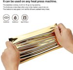 DINOVIN | GOLD FOIL | HTV Vinyl Rolls Heat Transfer Vinyl | GOLD FOIL HTV Vinyl PU for Shirts | Iron on Vinyl for Cricut & Cameo - Easy to Cut & Weed for Heat Vinyl Design