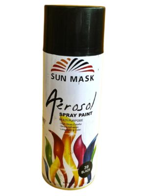 SUNMASK Aerosol Multipurpose Spray Paint | Matte Black | Versatile Finish | DIY Projects | Furniture, Artwork, Cars & Bikes | Easy to Use Indoor/Outdoor Formula