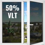 DINOVIN | Black Window FILM-50% VLT | Heat Control | Self-Adhesive Sheet for Homes and Offices | Privacy Protection | Anti UV Protective Cover & Shading | Mirror Effect