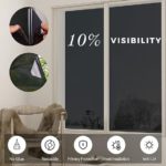 DINOVIN | Black Window FILM-10% VLT | Heat Control | Self-Adhesive Sheets for Homes and Offices | Privacy Protection | Anti UV Protective Cover & Shading | Mirror Effect