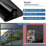 DINOVIN | Black Window FILM-10% VLT | Heat Control | Self-Adhesive Sheets for Homes and Offices | Privacy Protection | Anti UV Protective Cover & Shading | Mirror Effect