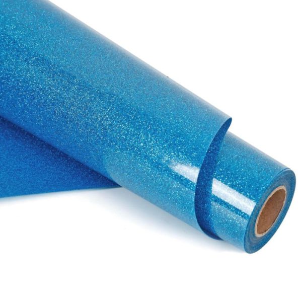 DINOVIN | Skyblue Glitter | HTV Vinyl Rolls Heat Transfer Vinyl | HTV Vinyl PU for Shirts, Iron on Vinyl for Cricut & Cameo - Easy to Cut & Weed for Heat Vinyl Design