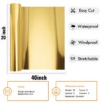 DINOVIN | GOLD FOIL | HTV Vinyl Rolls Heat Transfer Vinyl | GOLD FOIL HTV Vinyl PU for Shirts | Iron on Vinyl for Cricut & Cameo - Easy to Cut & Weed for Heat Vinyl Design