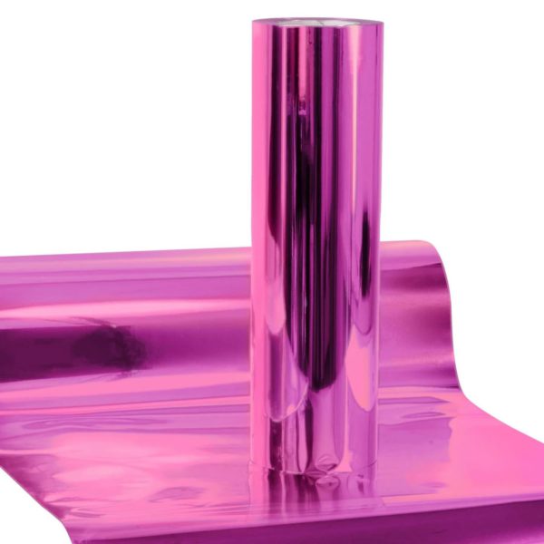 DINOVIN | PINK CHROME FOIL | HTV Vinyl Rolls | Heat Transfer Vinyl | PU for Shirts | Metallic Finish | Soft Touch | Stretchable | Iron on Vinyl for Cricut & Cameo | Easy to Cut & Weed