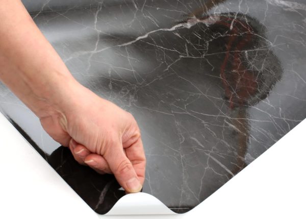 DINOVIN | Self-Adhesive Decorative PVC Wallpaper | Waterproof, Scratch-Resistant, Smooth Surface & Easy to Apply | Furniture & Walls | Interior Home Decor | Black Marble Texture |