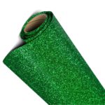 DINOVIN | Green Glitter HTV Vinyl Rolls | Heat Transfer Vinyl | HTV Vinyl PU for Shirts | Iron on Vinyl for Cricut & Cameo - Easy to Cut & Weed for Heat Vinyl Design