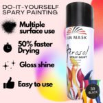 SUNMASK Aerosol Multipurpose Spray Paint | Matte Black | Versatile Finish | DIY Projects | Furniture, Artwork, Cars & Bikes | Easy to Use Indoor/Outdoor Formula