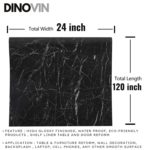DINOVIN | Self-Adhesive Decorative PVC Wallpaper | Waterproof, Scratch-Resistant, Smooth Surface & Easy to Apply | Furniture & Walls | Interior Home Decor | Black Marble Texture |
