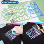 DINOVIN | Sky Holographic HTV Vinyl Rolls | Heat Transfer Vinyl | HTV Vinyl PU for Shirts, Iron on Vinyl for Cricut & Cameo | Easy to Cut & Weed for Heat Vinyl Design