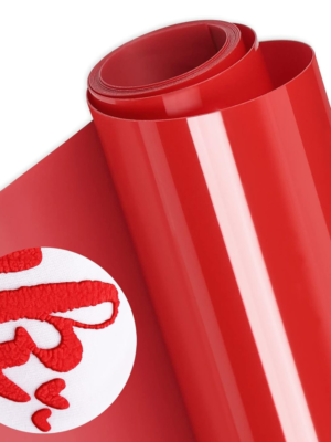 DINOVIN | RED PUFF | HTV Vinyl Rolls Heat Transfer Vinyl | RED PUFF HTV Vinyl PU for Shirts | Iron on Vinyl for Cricut & Cameo - Easy to Cut & Weed for Heat Vinyl Design