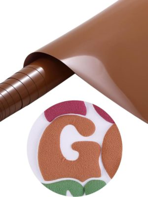 DINOVIN | Brown Puff | HTV Vinyl Rolls Heat Transfer Vinyl | Brown Puff HTV Vinyl PU for Shirts | Iron on Vinyl for Cricut & Cameo - Easy to Cut & Weed for Heat Vinyl Design