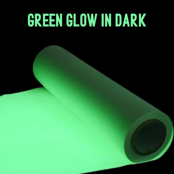 DINOVIN | Green Glow in Dark HTV Vinyl Rolls Heat Transfer Vinyl | HTV Vinyl PU for Shirts, Iron on Vinyl for Cricut & Cameo - Easy to Cut & Weed for Heat Vinyl Design
