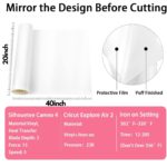 DINOVIN | White Puff HTV Vinyl Rolls | Heat Transfer Vinyl | DIY HTV Vinyl PU for Shirts | Iron on Vinyl for Cameo | Easy to Cut & Weed for Heat Vinyl Design