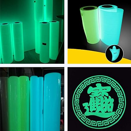 DINOVIN | Green Glow in Dark HTV Vinyl Rolls Heat Transfer Vinyl | HTV Vinyl PU for Shirts, Iron on Vinyl for Cricut & Cameo - Easy to Cut & Weed for Heat Vinyl Design