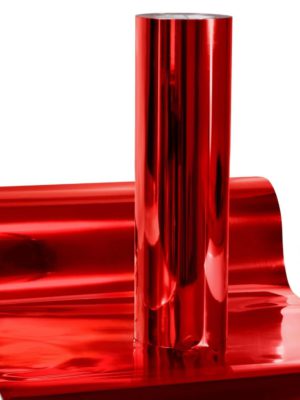 DINOVIN | RED FOIL | HTV Vinyl Rolls | Heat Transfer Vinyl | PU for Shirts | Metallic Finish | Soft Touch | Stretchable | Iron on Vinyl for Cricut & Cameo | Easy to Cut & Weed