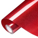 DINOVIN | Red Glitter | HTV Vinyl Rolls Heat Transfer Vinyl | HTV Vinyl PU for Shirts, Iron on Vinyl for Cricut & Cameo - Easy to Cut & Weed for Heat Vinyl Design