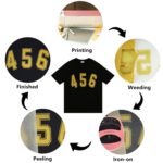 DINOVIN | Golden Glitter HTV Vinyl Rolls Heat Transfer Vinyl | HTV Vinyl PU for Shirts, Iron on Vinyl for Cricut & Cameo - Easy to Cut & Weed for Heat Vinyl Design