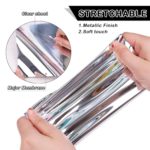 DINOVIN | Silver FOIL | HTV Vinyl Rolls Heat Transfer Vinyl | Silver FOIL HTV Vinyl PU for Shirts | Iron on Vinyl for Cricut & Cameo - Easy to Cut & Weed for Heat Vinyl Design