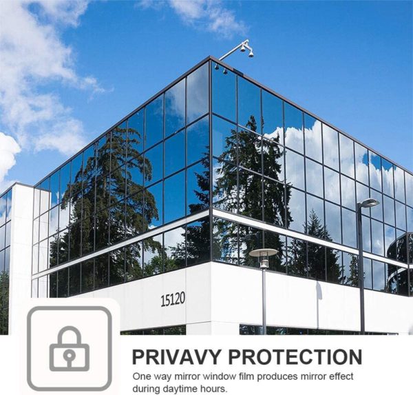 DINOVIN | Silver Window Film | Heat Control | Self-Adhesive Sheet for Homes and Offices | Privacy Protection | Anti UV Protective Cover & Shading | Mirror Effect