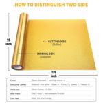 DINOVIN | Golden Glitter HTV Vinyl Rolls Heat Transfer Vinyl | HTV Vinyl PU for Shirts, Iron on Vinyl for Cricut & Cameo - Easy to Cut & Weed for Heat Vinyl Design