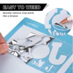 DINOVIN | Silver FOIL | HTV Vinyl Rolls Heat Transfer Vinyl | Silver FOIL HTV Vinyl PU for Shirts | Iron on Vinyl for Cricut & Cameo - Easy to Cut & Weed for Heat Vinyl Design