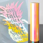 DINOVIN | Pink Holographic | HTV Vinyl Rolls Heat Transfer Vinyl | Holographic HTV Vinyl PU for Shirts, Iron on Vinyl for Cricut & Cameo - Easy to Cut & Weed for Heat Vinyl Design