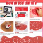 DINOVIN | RED PUFF | HTV Vinyl Rolls Heat Transfer Vinyl | RED PUFF HTV Vinyl PU for Shirts | Iron on Vinyl for Cricut & Cameo - Easy to Cut & Weed for Heat Vinyl Design