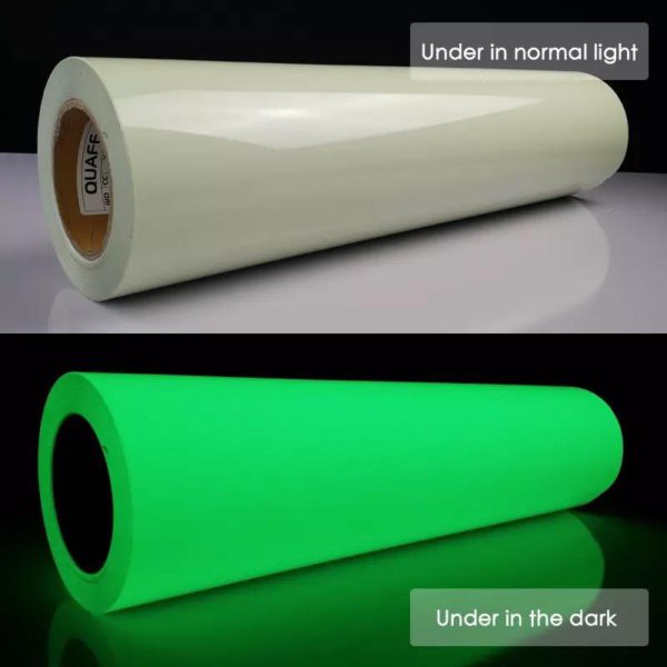 DINOVIN | Green Glow in Dark HTV Vinyl Rolls Heat Transfer Vinyl | HTV Vinyl PU for Shirts, Iron on Vinyl for Cricut & Cameo - Easy to Cut & Weed for Heat Vinyl Design
